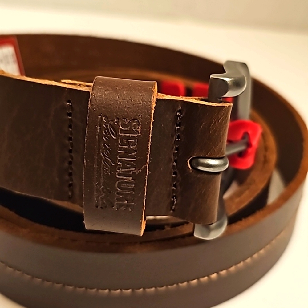 Levis Signature Full-Grain Leather Brown Single Stitch Belt Mens (size:5… - Picture 4 of 7